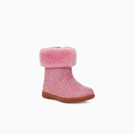 UGG Jorie II Glitter Leopard Pink Boots for Toddlers (XBIC56324)